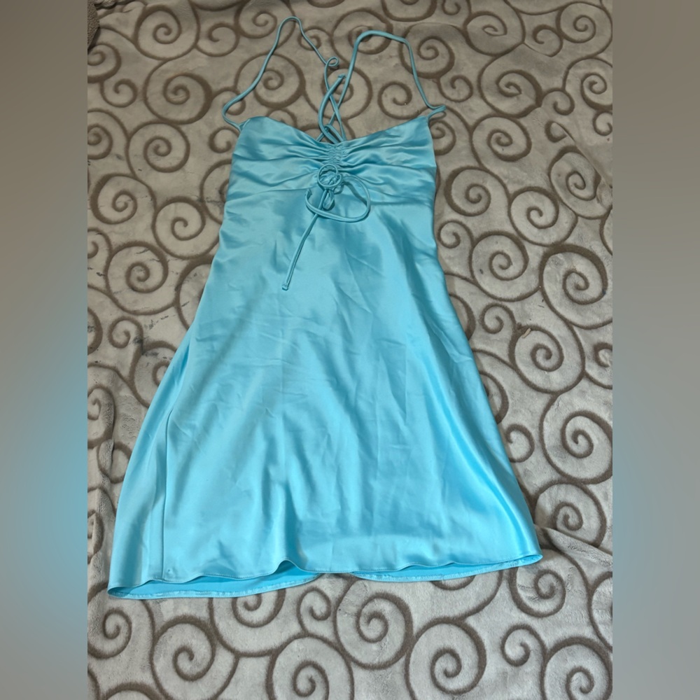 River Island Sky Blue Backless Dress